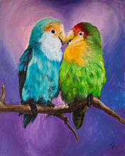 Kép betöltése a galériamegjelenítőbe: Két papagáj - Online festési csomag
