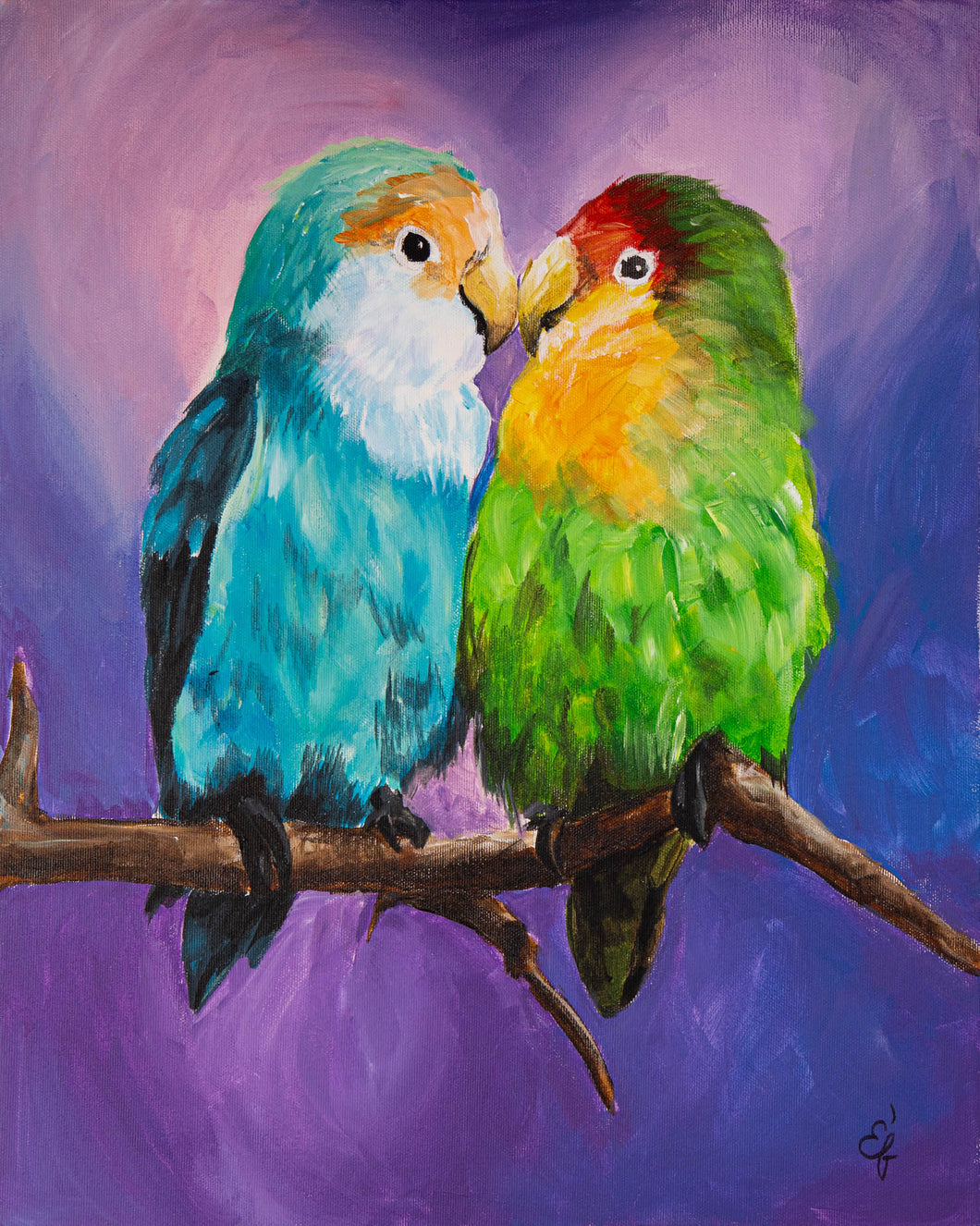 Két papagáj - Online festési csomag
